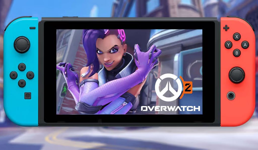 Logotipo de Overwatch ao lado do ícone do Nintendo Switch 2, indicando o lançamento do jogo para o novo console da Nintendo em 2026.